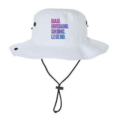 Dad Husband Skiing Legend Snow Sport Funny Dad Ski Skiing Cool Gift Legacy Cool Fit Booney Bucket Hat