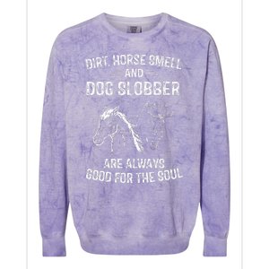 Dirt Horse Smell And Dog Slobber Gifts For Women Unique Colorblast Crewneck Sweatshirt