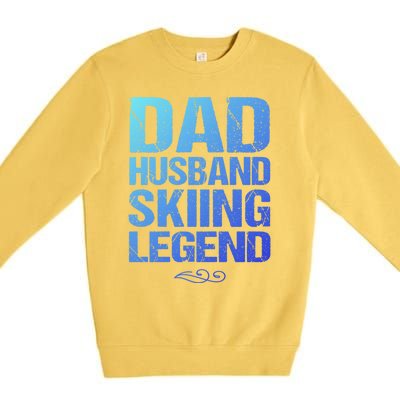 Dad Husband Skiing Legend Skier Gift Slopes Winter Snow Great Gift Premium Crewneck Sweatshirt