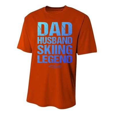 Dad Husband Skiing Legend Skier Gift Slopes Winter Snow Great Gift Performance Sprint T-Shirt