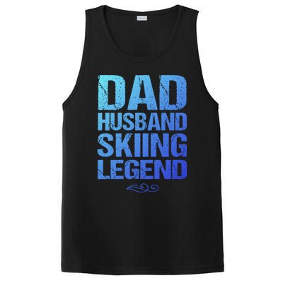 Dad Husband Skiing Legend Skier Gift Slopes Winter Snow Great Gift PosiCharge Competitor Tank