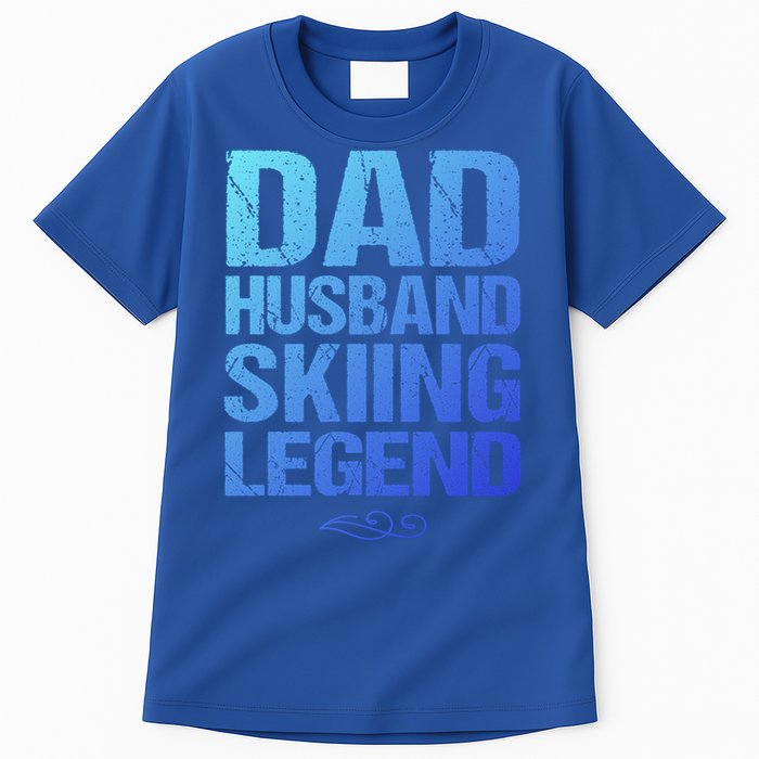 Dad Husband Skiing Legend Skier Gift Slopes Winter Snow Great Gift Tall T-Shirt