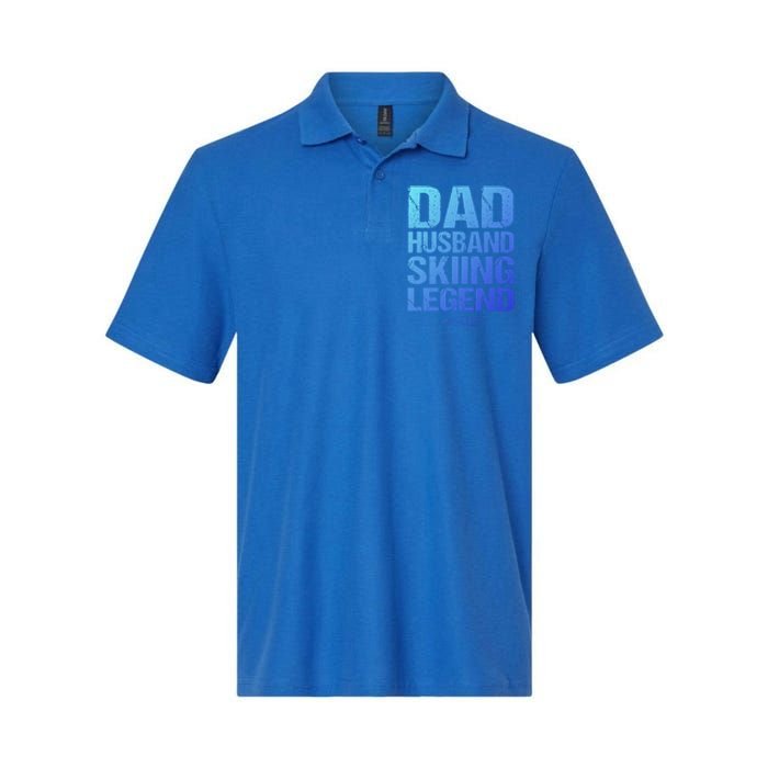 Dad Husband Skiing Legend Skier Gift Slopes Winter Snow Great Gift Softstyle Adult Sport Polo