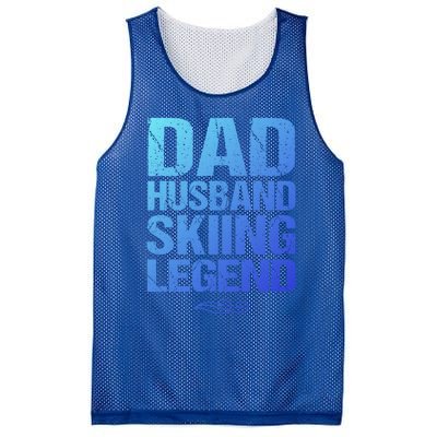 Dad Husband Skiing Legend Skier Gift Slopes Winter Snow Great Gift Mesh Reversible Basketball Jersey Tank