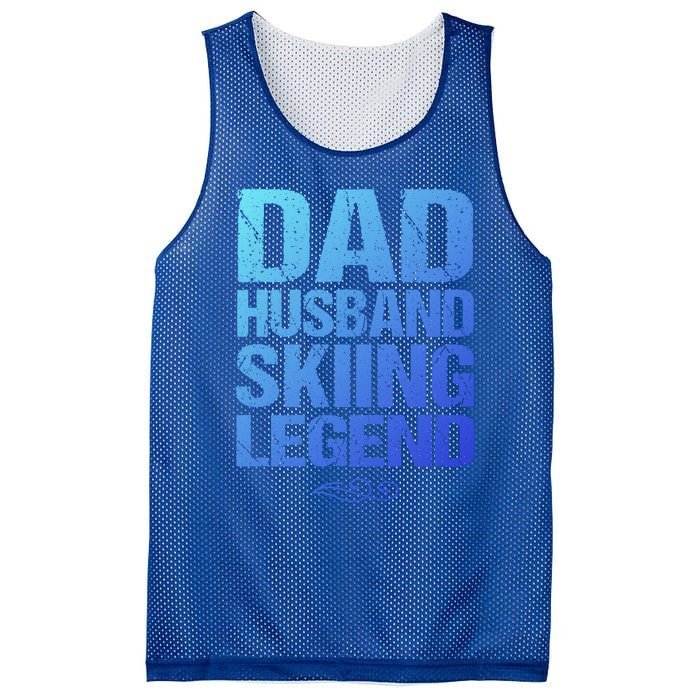 Dad Husband Skiing Legend Skier Gift Slopes Winter Snow Great Gift Mesh Reversible Basketball Jersey Tank