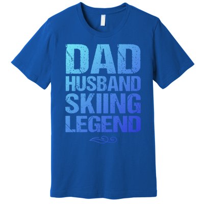 Dad Husband Skiing Legend Skier Gift Slopes Winter Snow Great Gift Premium T-Shirt