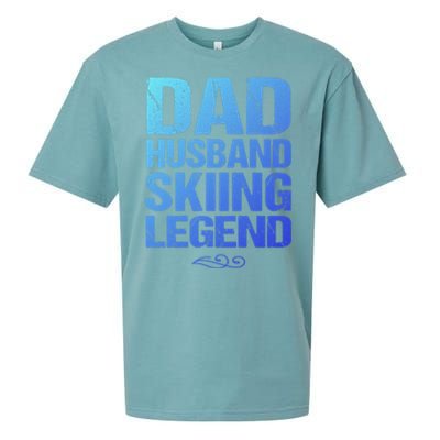 Dad Husband Skiing Legend Skier Gift Slopes Winter Snow Great Gift Sueded Cloud Jersey T-Shirt