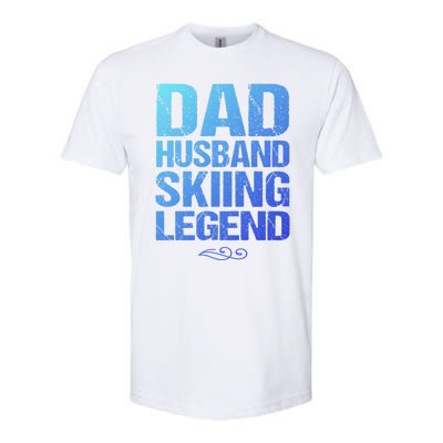 Dad Husband Skiing Legend Skier Gift Slopes Winter Snow Great Gift Softstyle CVC T-Shirt