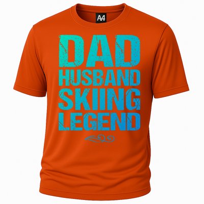 Dad Husband Skiing Legend Skier Gift Slopes Winter Snow Great Gift Cooling Performance Crew T-Shirt