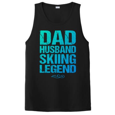 Dad Husband Skiing Legend Skier Gift Slopes Winter Snow Great Gift PosiCharge Competitor Tank