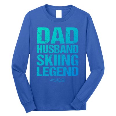 Dad Husband Skiing Legend Skier Gift Slopes Winter Snow Great Gift Long Sleeve Shirt