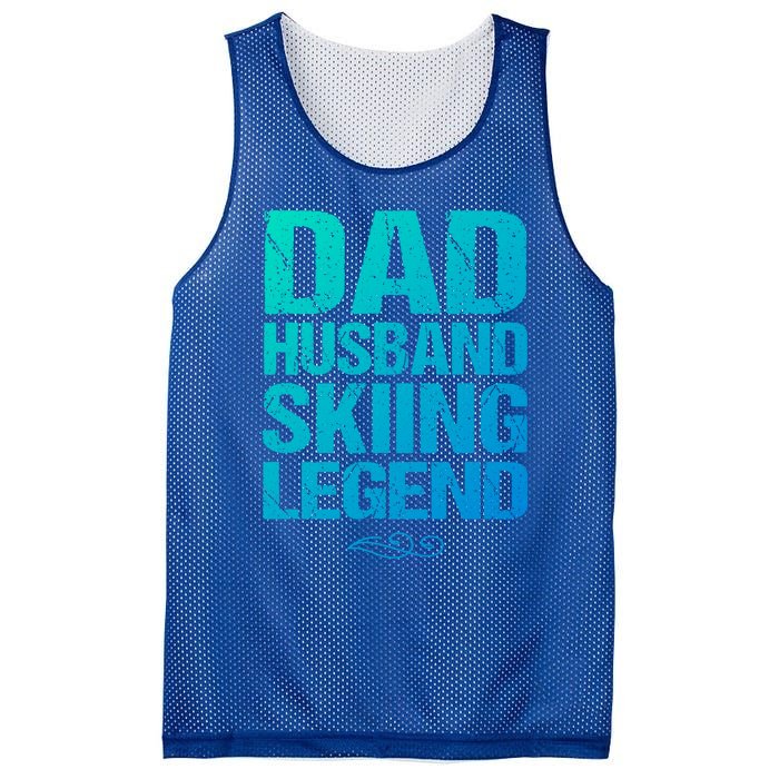 Dad Husband Skiing Legend Skier Gift Slopes Winter Snow Great Gift Mesh Reversible Basketball Jersey Tank