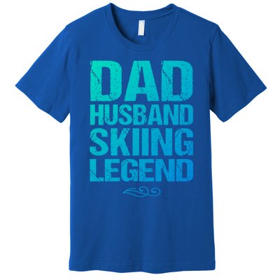 Dad Husband Skiing Legend Skier Gift Slopes Winter Snow Great Gift Premium T-Shirt