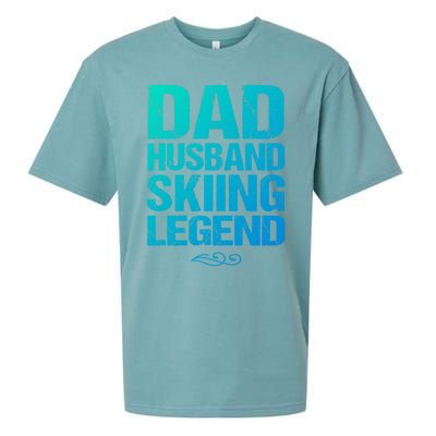 Dad Husband Skiing Legend Skier Gift Slopes Winter Snow Great Gift Sueded Cloud Jersey T-Shirt