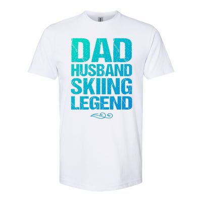 Dad Husband Skiing Legend Skier Gift Slopes Winter Snow Great Gift Softstyle CVC T-Shirt