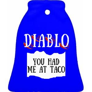 Diablo Hot Sauce Packet Group Costume Ceramic Bell Ornament