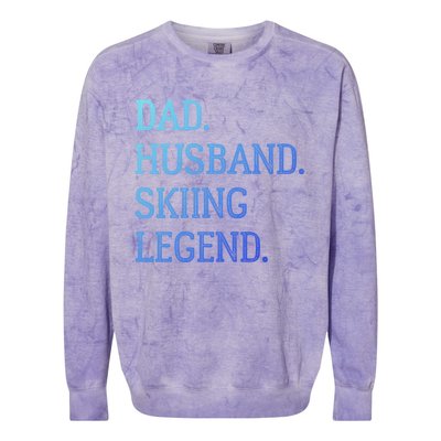 Dad Husband Skiing Legend Vintage Skiing Dad Gift Colorblast Crewneck Sweatshirt