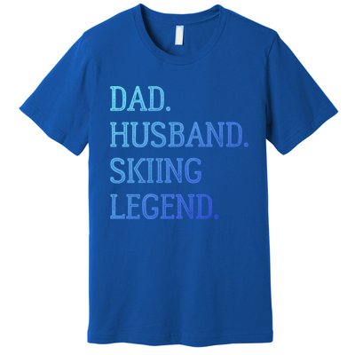 Dad Husband Skiing Legend Vintage Skiing Dad Gift Premium T-Shirt