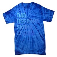 Dad Husband Skiing Legend Vintage Skiing Dad Gift Tie-Dye T-Shirt