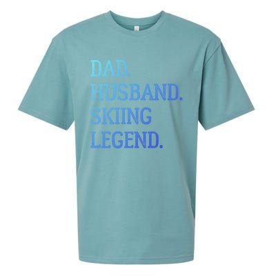 Dad Husband Skiing Legend Vintage Skiing Dad Gift Sueded Cloud Jersey T-Shirt