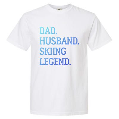 Dad Husband Skiing Legend Vintage Skiing Dad Gift Garment-Dyed Heavyweight T-Shirt