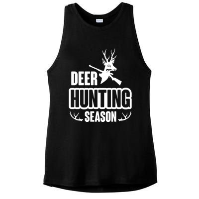 Deer Hunting Season Graphic Ladies PosiCharge Tri-Blend Wicking Tank