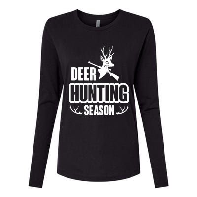 Deer Hunting Season Graphic Womens Cotton Relaxed Long Sleeve T-Shirt