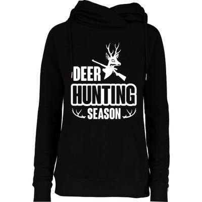 Deer Hunting Season Graphic Womens Funnel Neck Pullover Hood