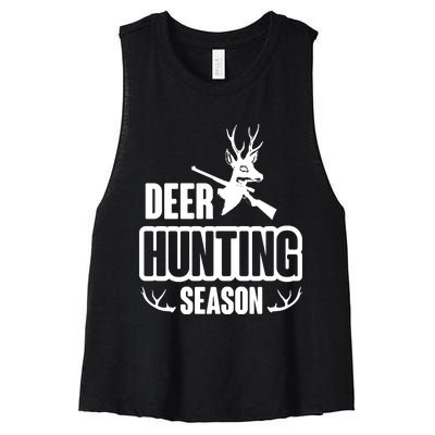 Deer Hunting Season Graphic Women's Racerback Cropped Tank