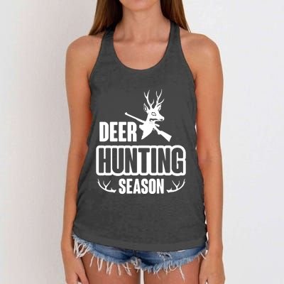 Deer Hunting Season Graphic Women's Knotted Racerback Tank