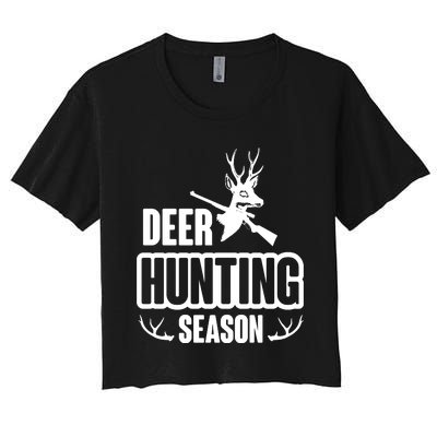 Deer Hunting Season Graphic Women's Crop Top Tee