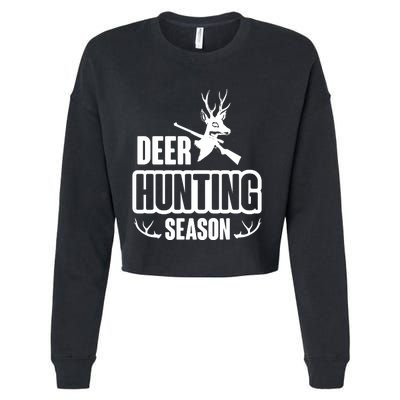 Deer Hunting Season Graphic Cropped Pullover Crew