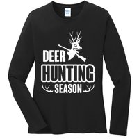 Deer Hunting Season Graphic Ladies Long Sleeve Shirt