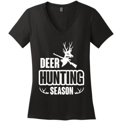 Deer Hunting Season Graphic Women's V-Neck T-Shirt