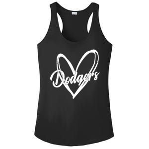 Dodgers Heart Sport Lover Fan Ladies PosiCharge Competitor Racerback Tank