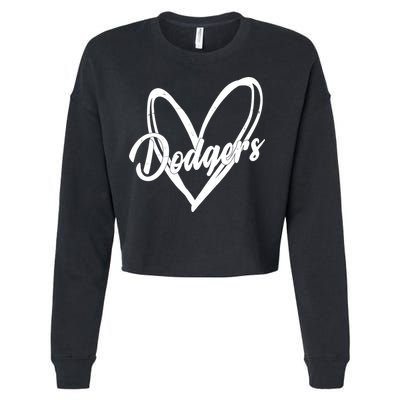 Dodgers Heart Sport Lover Fan Cropped Pullover Crew