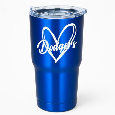 Dodgers Heart Sport Lover Fan Tumbler
