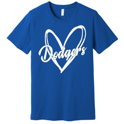 Dodgers Heart Sport Lover Fan Premium T-Shirt