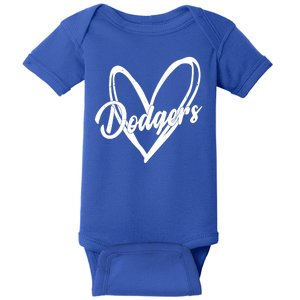 Dodgers Heart Sport Lover Fan Baby Bodysuit