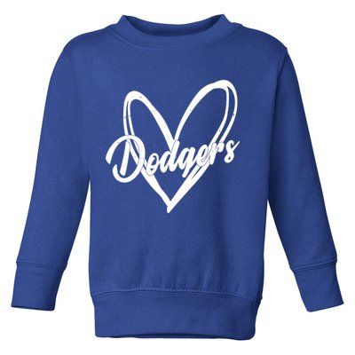 Dodgers Heart Sport Lover Fan Toddler Sweatshirt