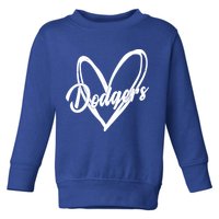 Dodgers Heart Sport Lover Fan Toddler Sweatshirt