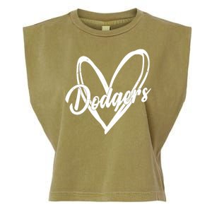 Dodgers Heart Sport Lover Fan Garment-Dyed Women's Muscle Tee