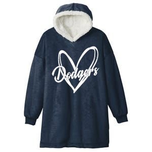 Dodgers Heart Sport Lover Fan Hooded Wearable Blanket