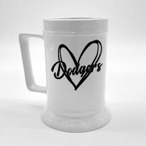 Dodgers Heart Sport Lover Fan Beer Stein