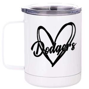 Dodgers Heart Sport Lover Fan 12 oz Stainless Steel Tumbler Cup