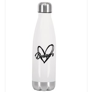 Dodgers Heart Sport Lover Fan Stainless Steel Insulated Water Bottle