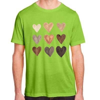 Diversity Heart Skin Tones Black Pride Melanin Kindness Gift Funny Gift Adult ChromaSoft Performance T-Shirt