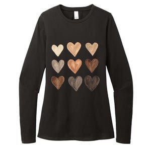 Diversity Heart Skin Tones Black Pride Melanin Kindness Gift Funny Gift Womens CVC Long Sleeve Shirt