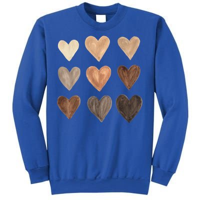 Diversity Heart Skin Tones Black Pride Melanin Kindness Gift Funny Gift Sweatshirt