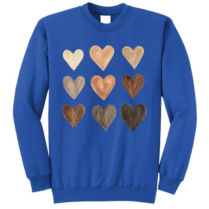 Diversity Heart Skin Tones Black Pride Melanin Kindness Gift Funny Gift Sweatshirt